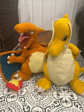 Pokemon Vintage Charizard & Dragonite Walmart 24in Jumbo Plush READ